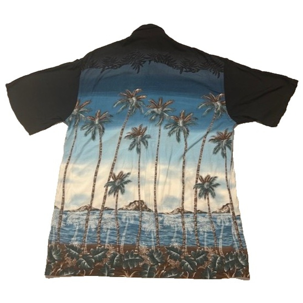 Campia Moda Men's Tropical Hawaiian Island Palm Trees Short Sleeve Shirt- Size M - Picture 3 of 12